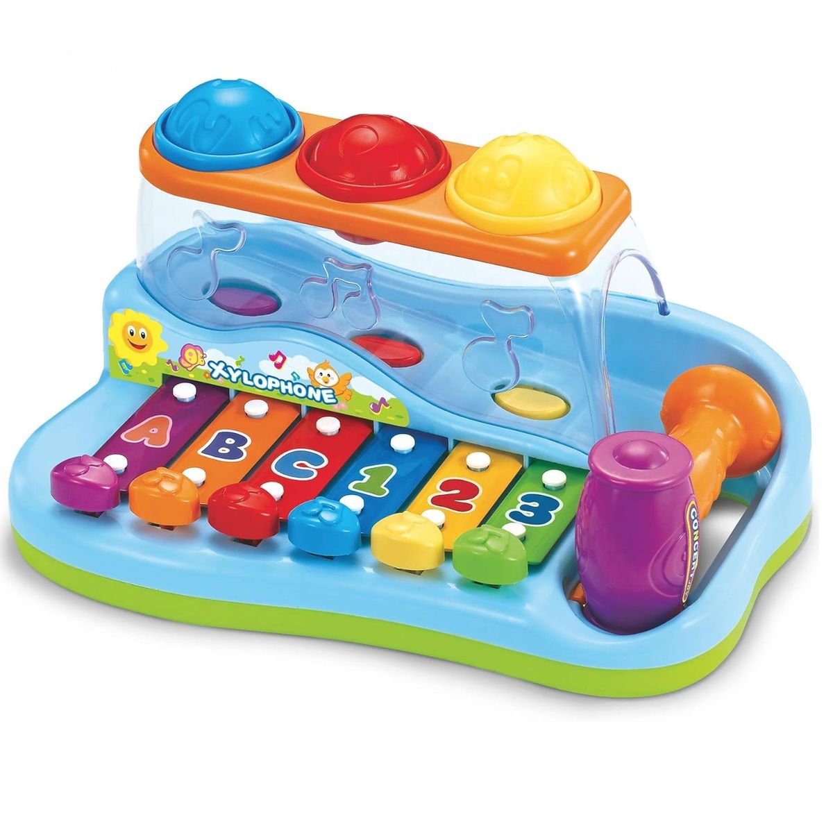 IDEAL - Juguete 2 en 1 martillo y estación de juego de xilófono