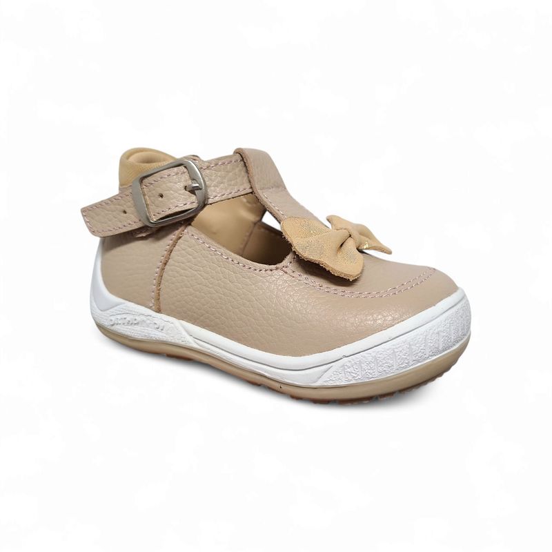 GENERICO - Zapato Pibe semi-ortopédico Corbata Beige para niña bebé