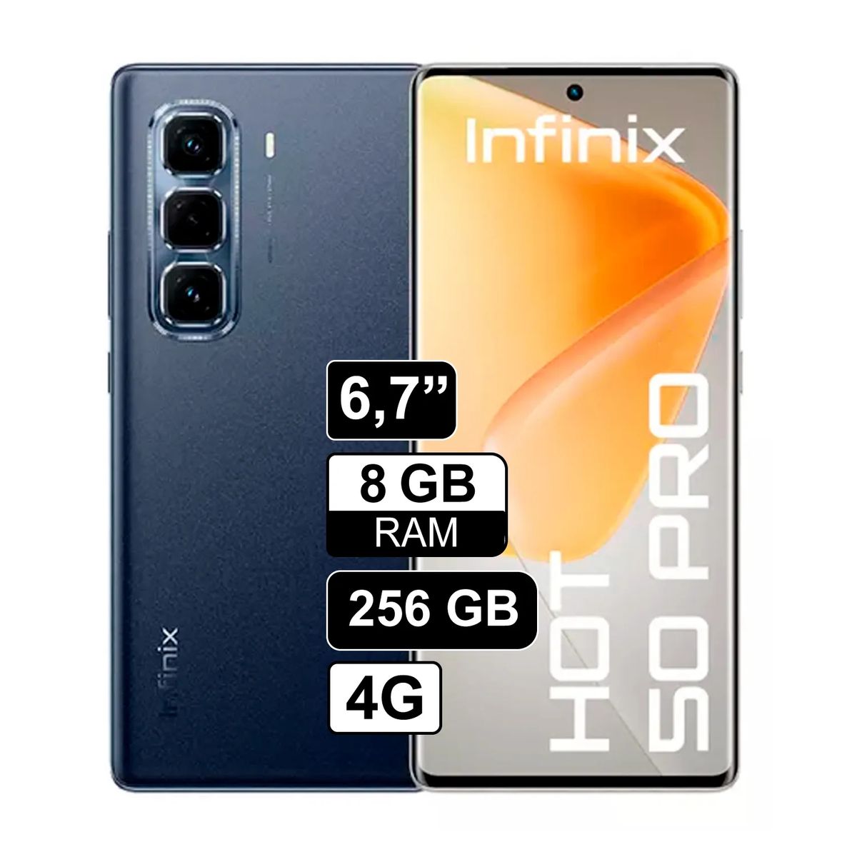 INFINIX - Celular Infinix Hot 50 PRO 256GB 8GB Ram Negro Pantalla FHD+ 120Hz 50MPX