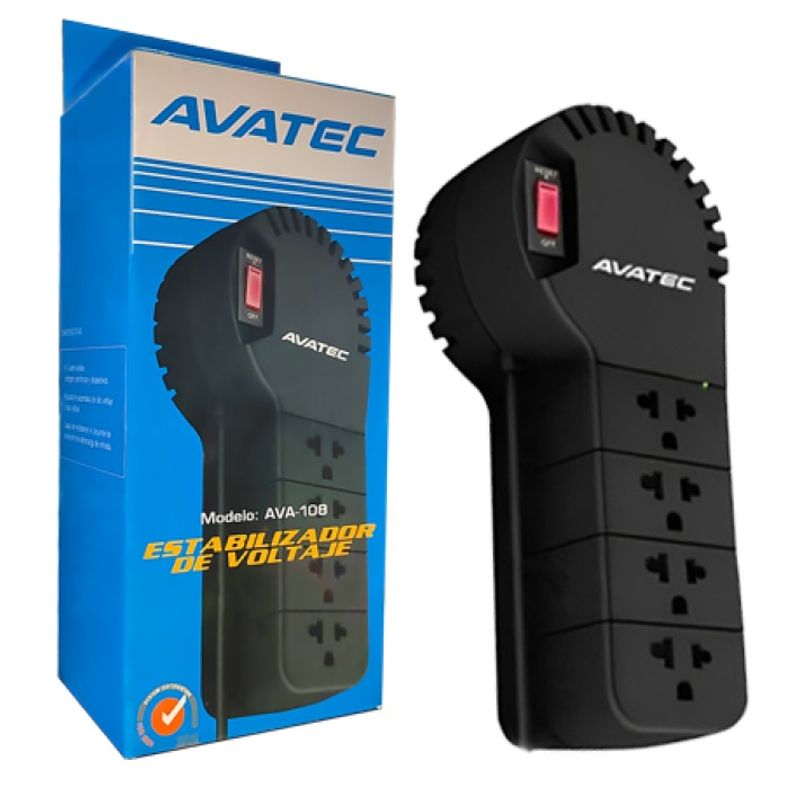 AVATEC - ESTABILIZADOR DE VOLTAJE AVATEC 4 TOMAS AVA-108  1000VA