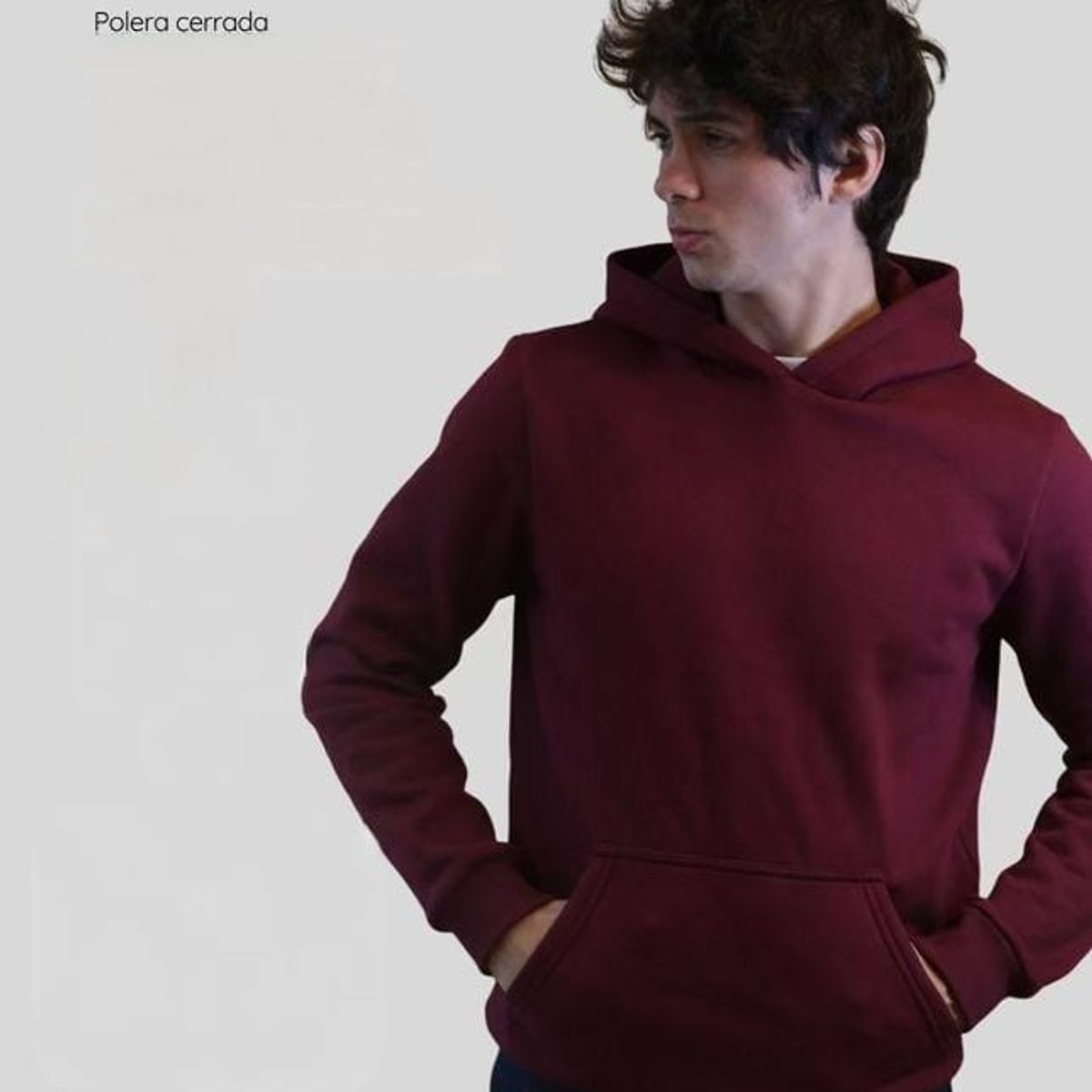 GENERICO - Polera Hombre Berlín con Capucha Cerrada de Algodón Franela