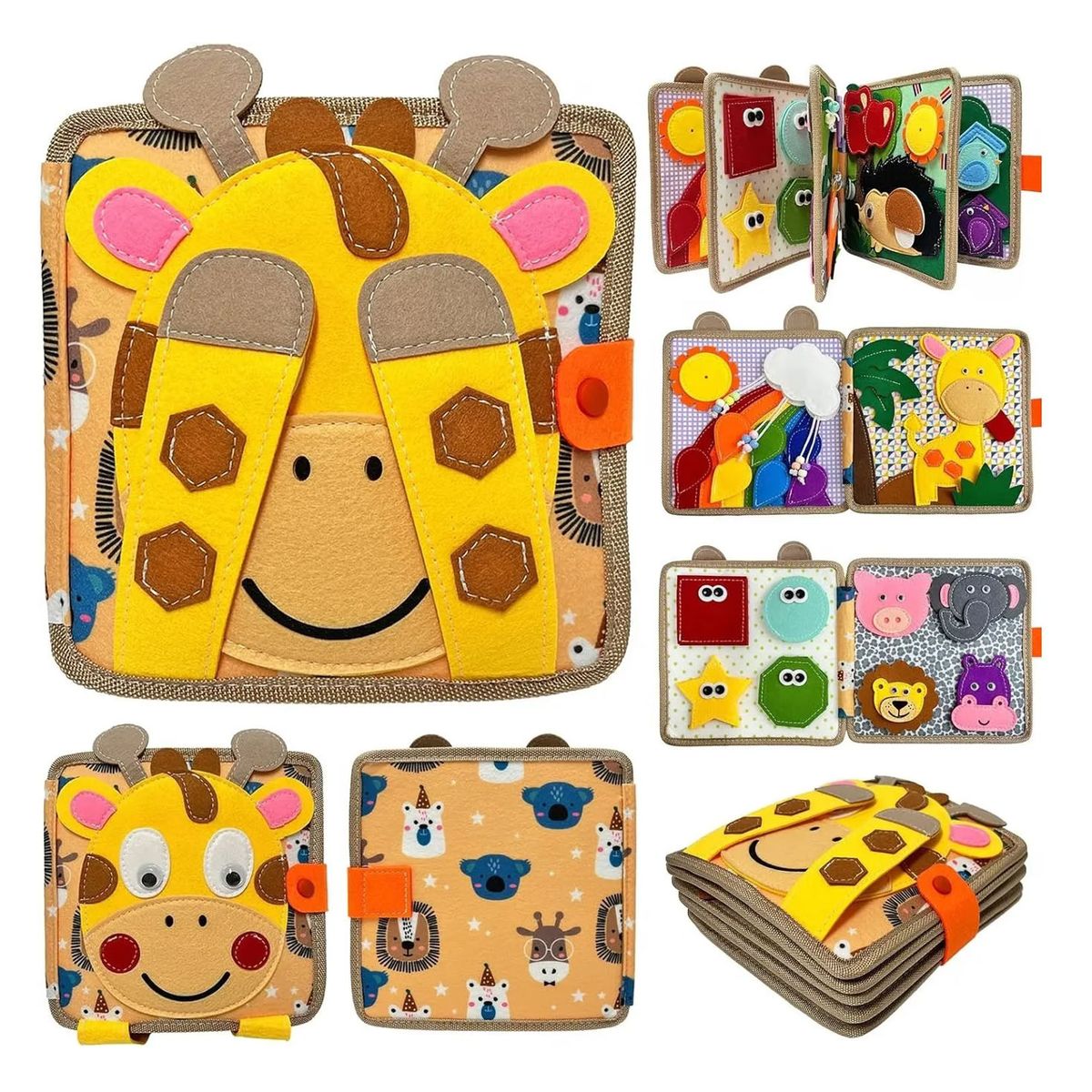 GENERICO - Juguete Libro de Estimulación para Niños Sensorial Jirafa