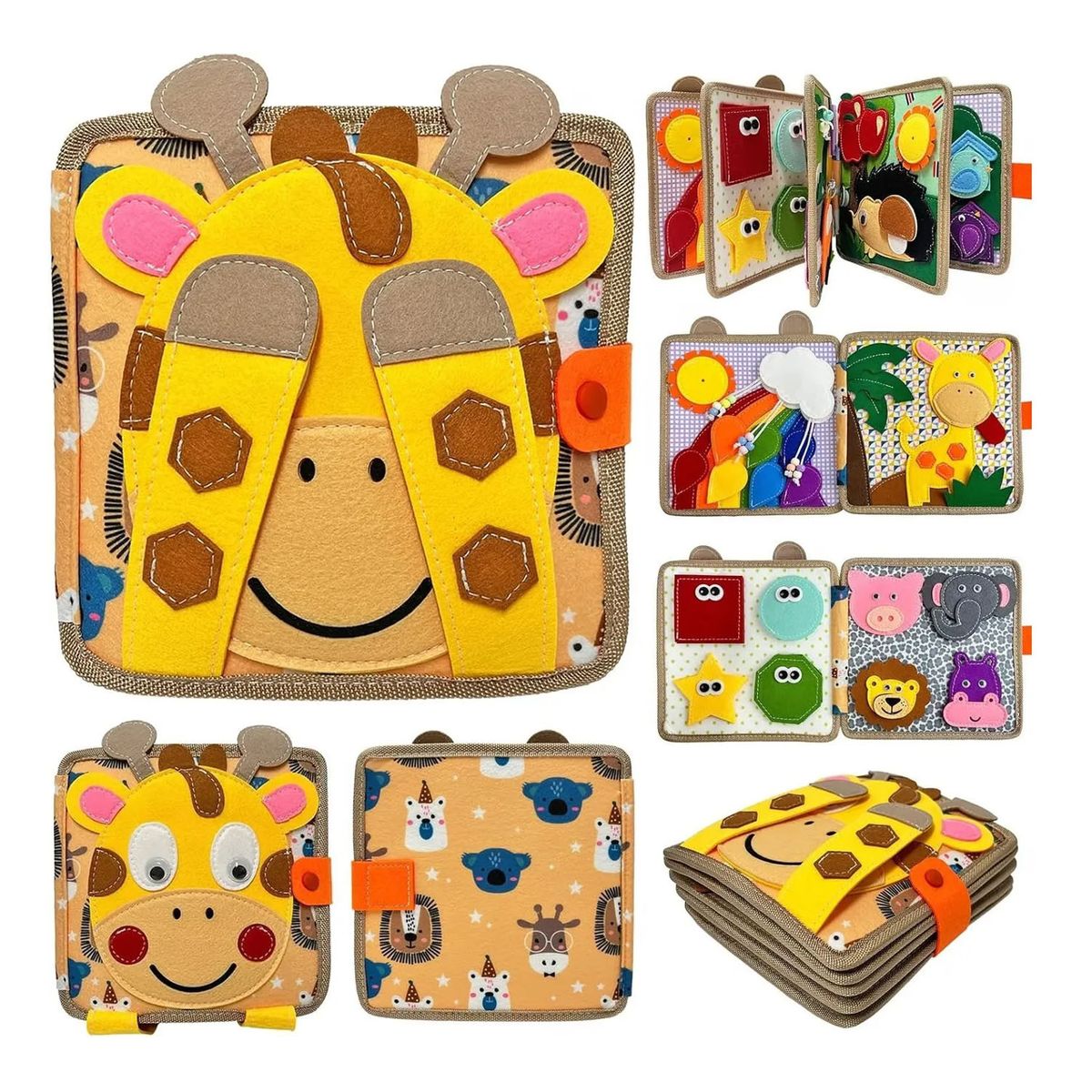 GENERICO - Juguete Libro de Estimulación para Niños Sensorial Jirafa