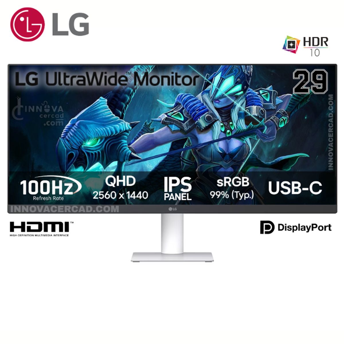 LG - Monitor LG 29U531A-W, 29" IPS Ultrawide, WFHD 2560 x 1080, 100Hz, 5ms.
