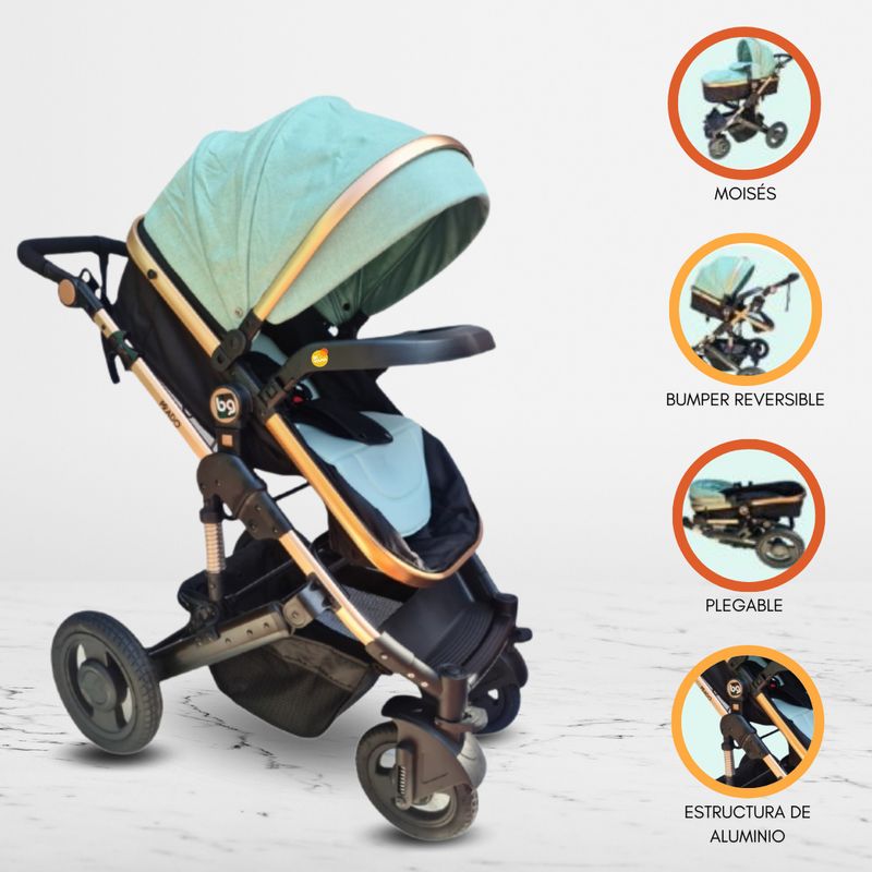 BABYGO - Coche Deportivo Moisés para Bebé «PRADO» Green
