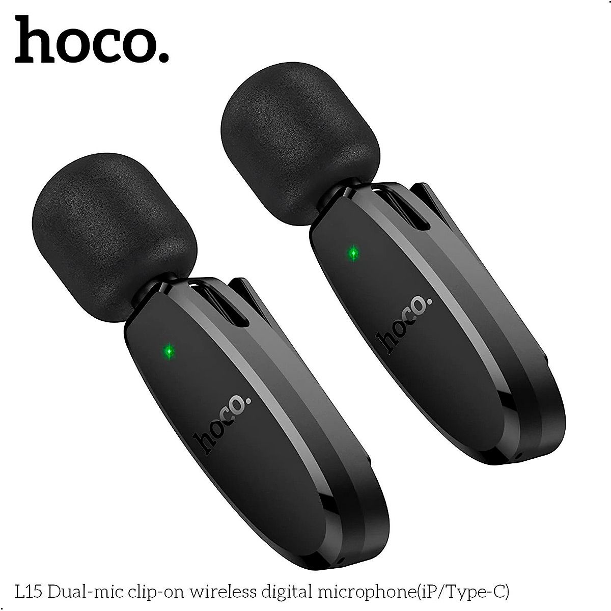 HOCO - Micrófono Hoco L15 Dual Mic Para Celular Lightning y Tipo C