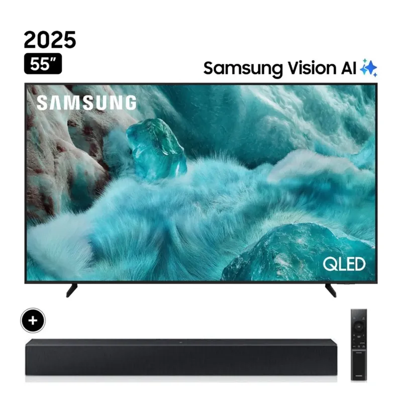 SAMSUNG - Televisor Samsung QLED 55 QN55Q7FAAGXPE 4K UHD Smart TV + SOUNDBAR