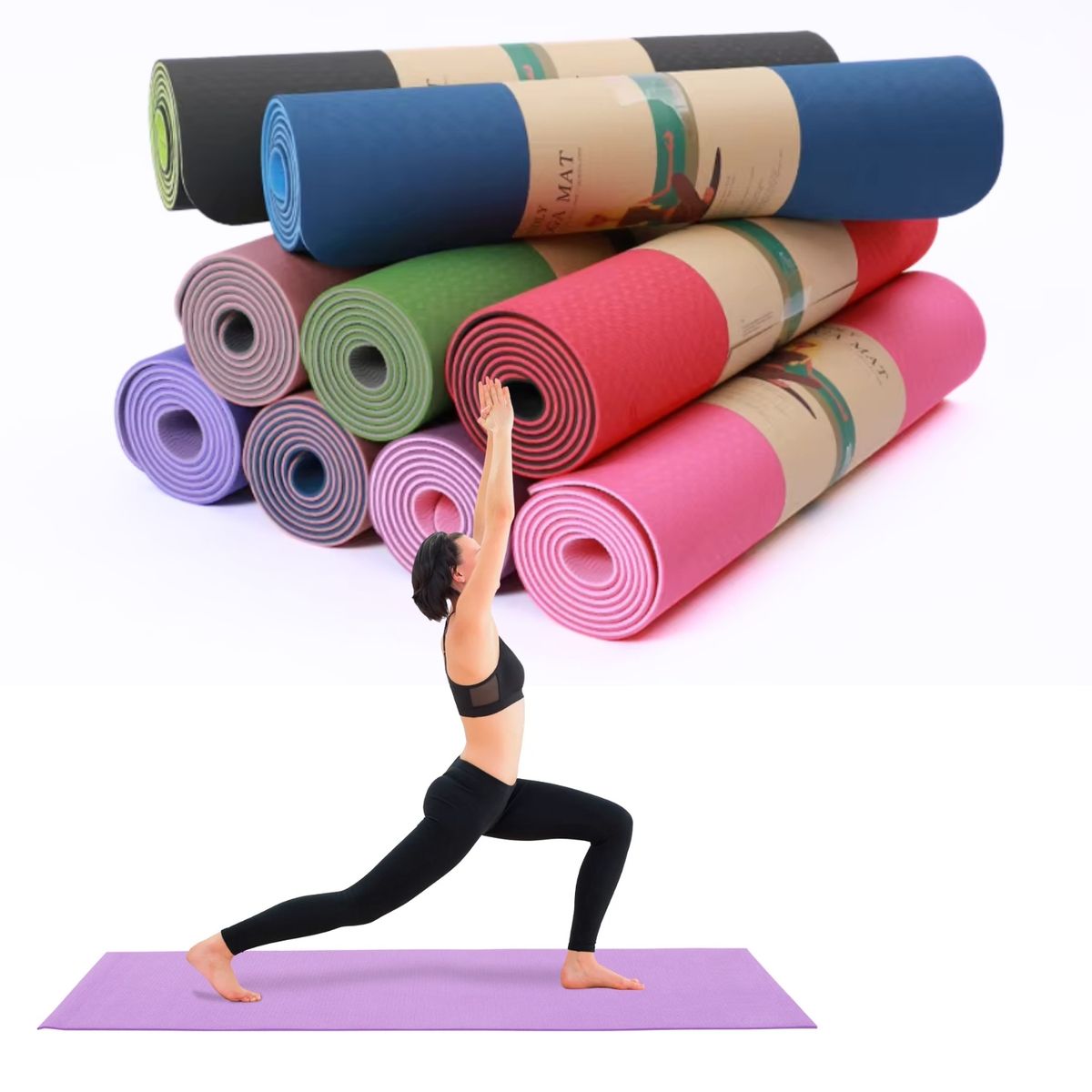 PENTHA - Mat Entrenamiento Piso Yoga Ecológico 6mm Antideslizante