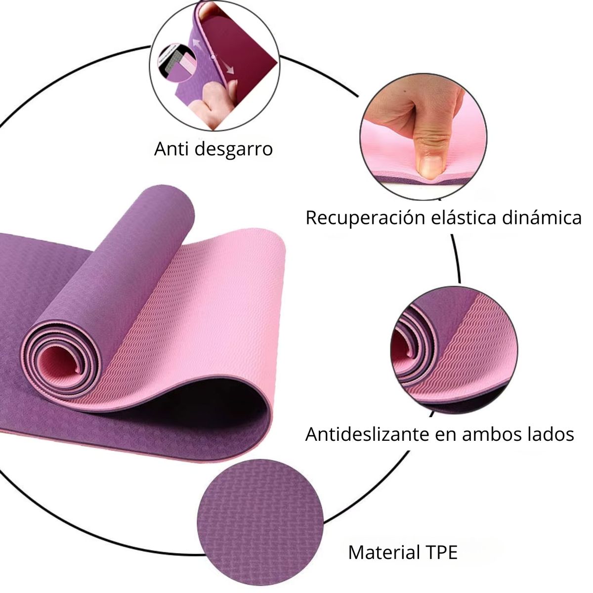 PENTHA - Mat Entrenamiento Piso Yoga Ecológico 6mm Antideslizante