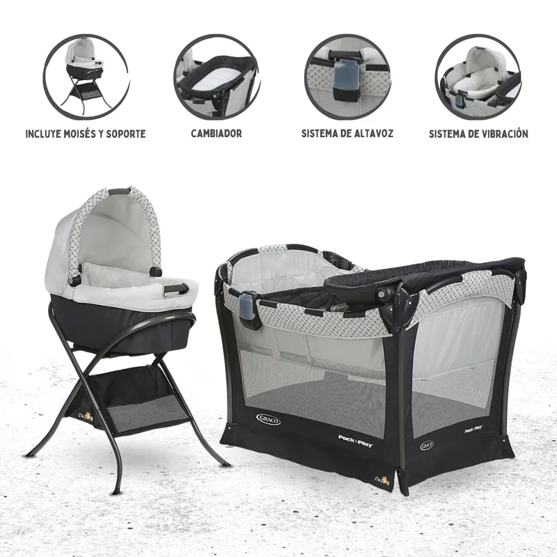 GRACO - Cuna Corral Pack and Play para Bebé «2 NIGTH MCKINLEY» White