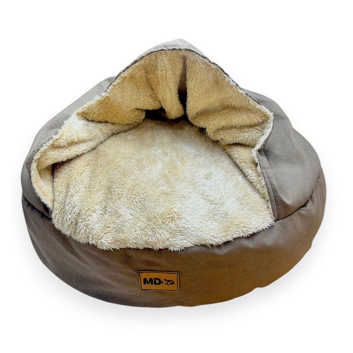 MD - Cama Cueva para Perros y Gatos Talla L - Marrón