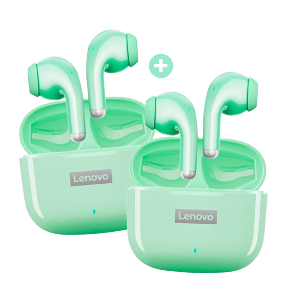 LENOVO - Audífonos Inalámbricos Lenovo LP40 Pro Combo x2 Verde BT 5.1