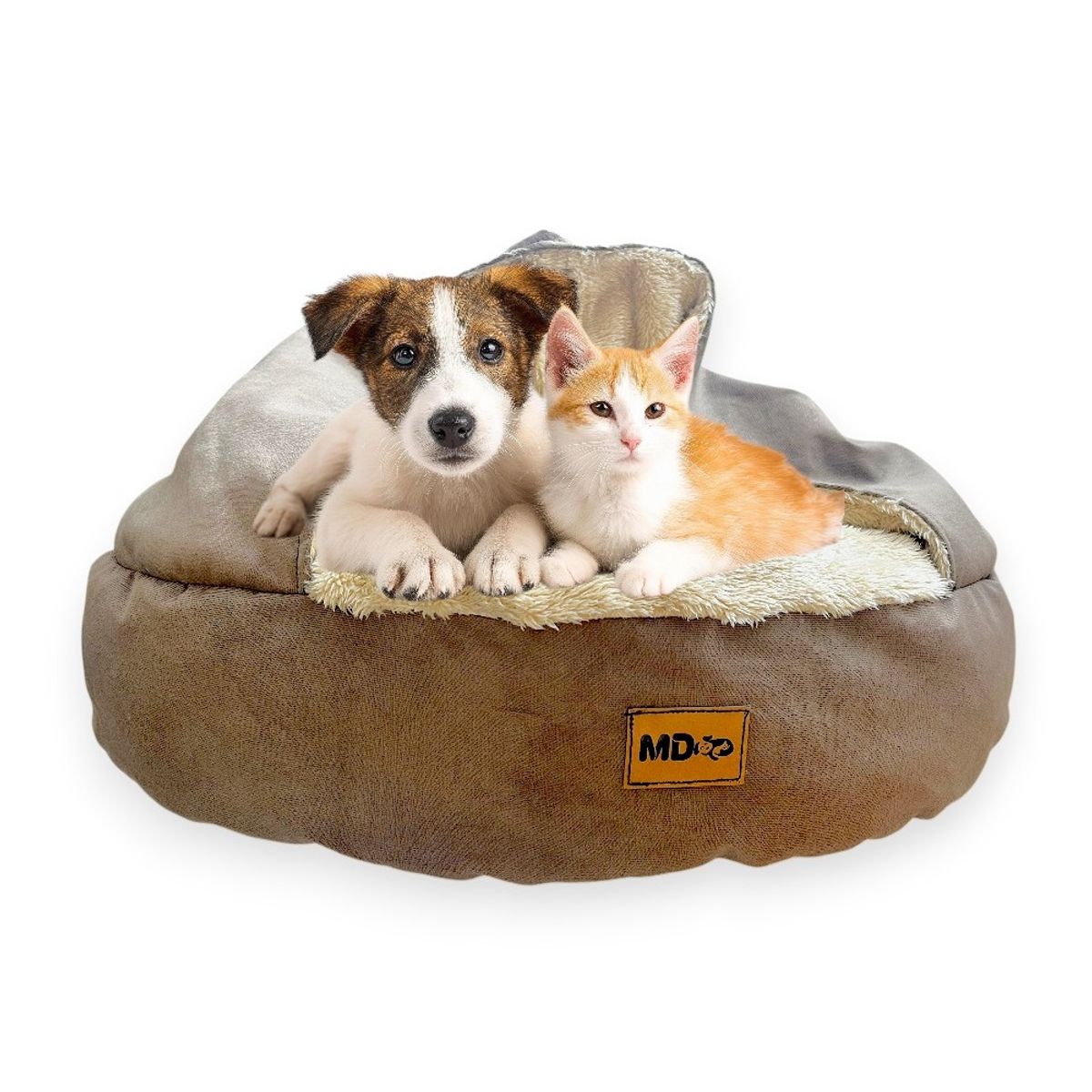 MD - Cama Cueva para Perros y Gatos Talla XL - Marrón