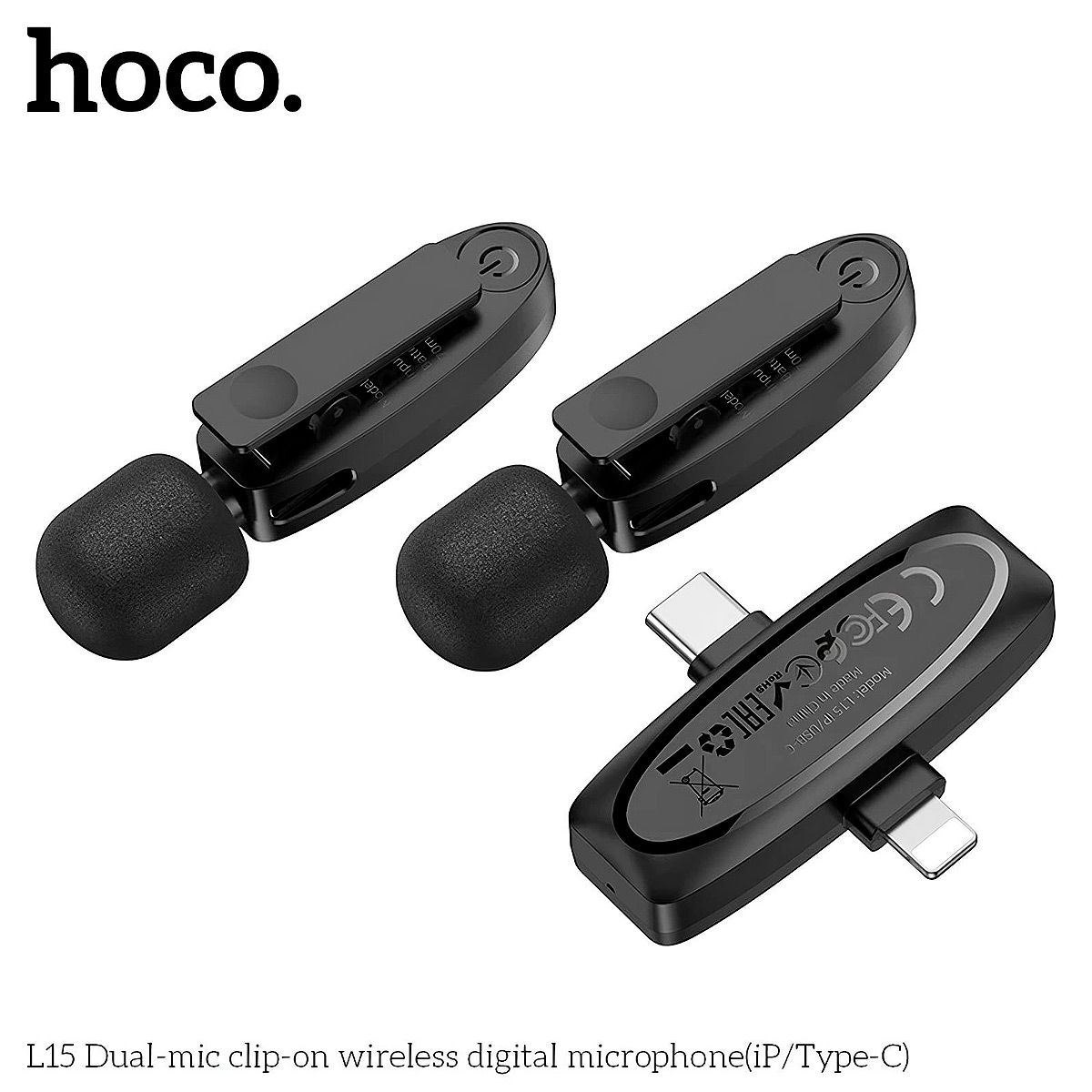 HOCO - Micrófono Para Celular Hoco L15 Dual Mic Tipo C Y Lightning