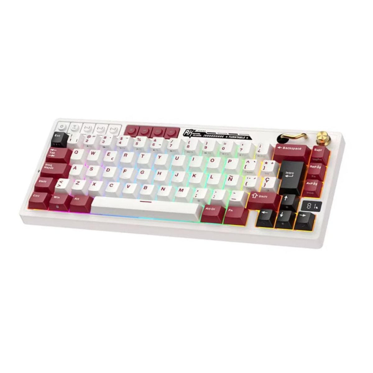 ROYAL KLUDGE - Royal Kludge - Teclado M65 Wireless 65% Famicom Switch Cream