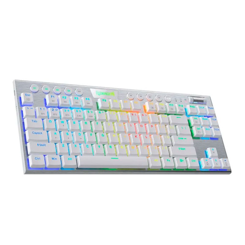 REDRAGON - Teclado Mecánico Gamer Redragon HORUS TKL K621W-RGB-SP White