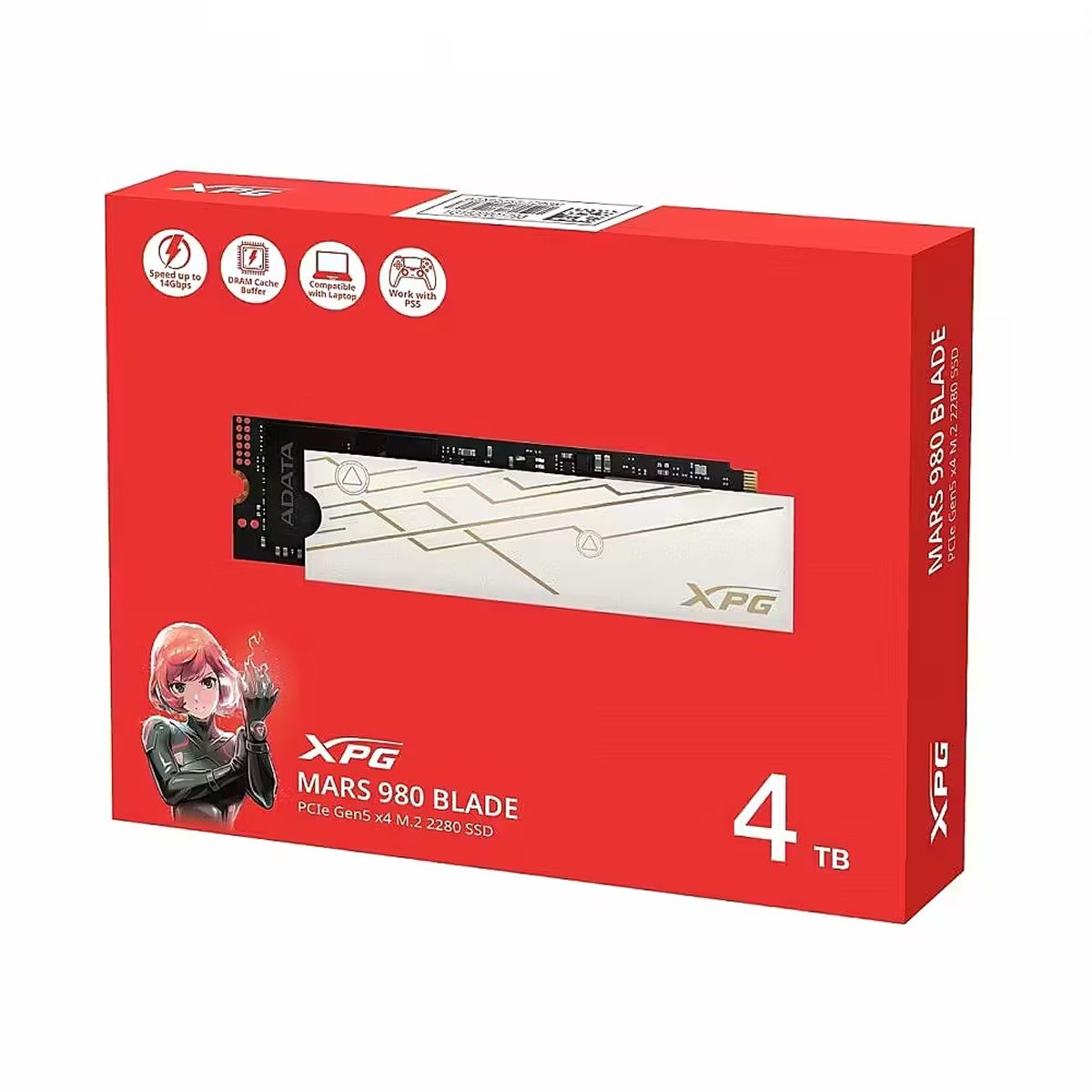 ADATA - Ssd Adata Mars 980 Blade 4Tb M.2 Pcie Gen5 Velocidad 14000/13000 Mbs