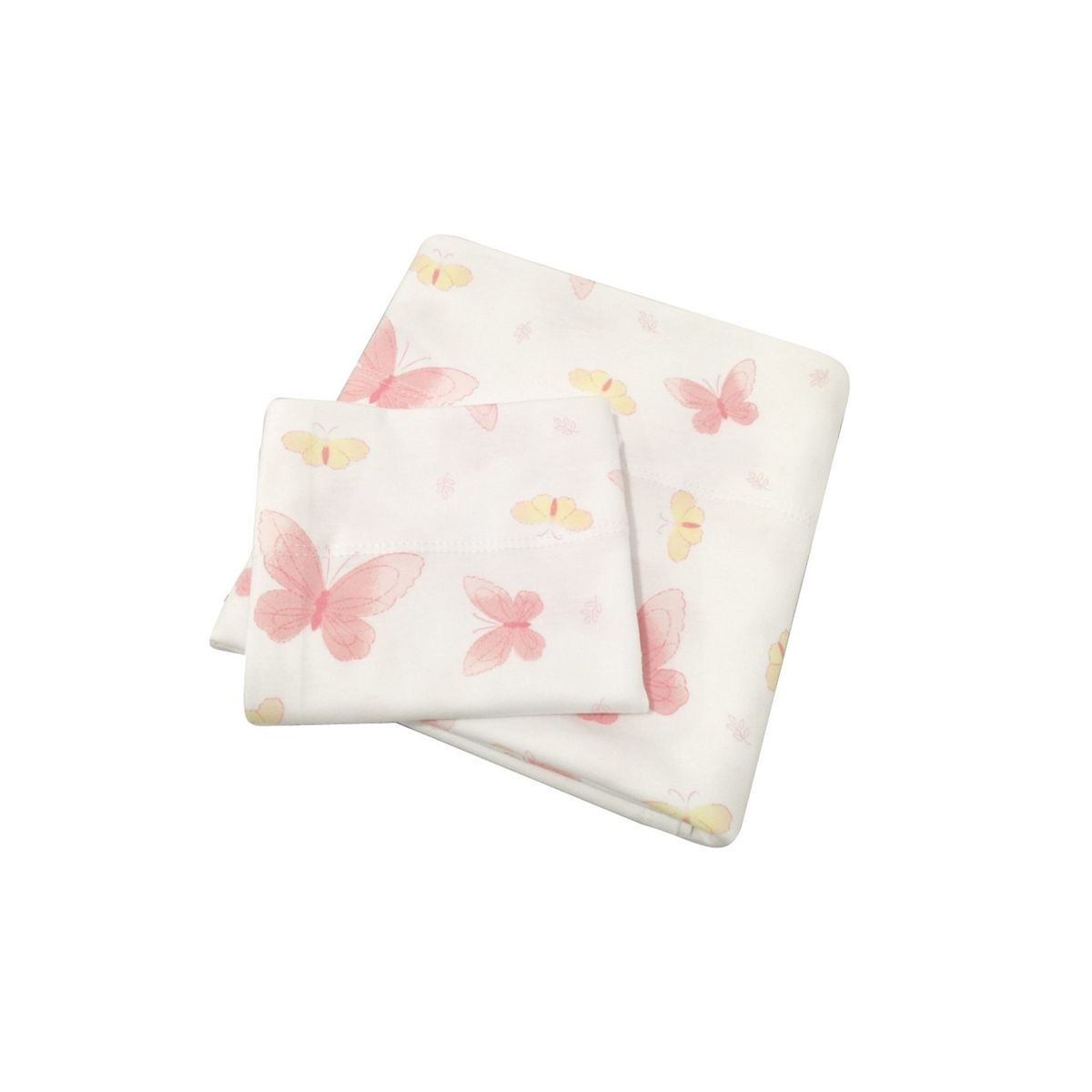 SESAMO - Sabanas Bebe Pack and Play 100% Algodon Mariposas Rosadas