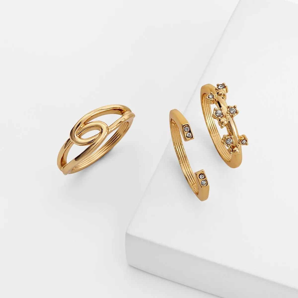 CYZONE - Set de aretes earcuff Goldy x3