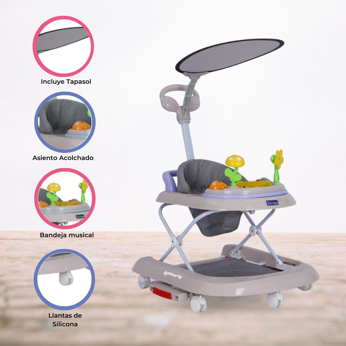 BAMBINO - Andador Mecedora 4 en 1 «BAMBINO X5» Khaki