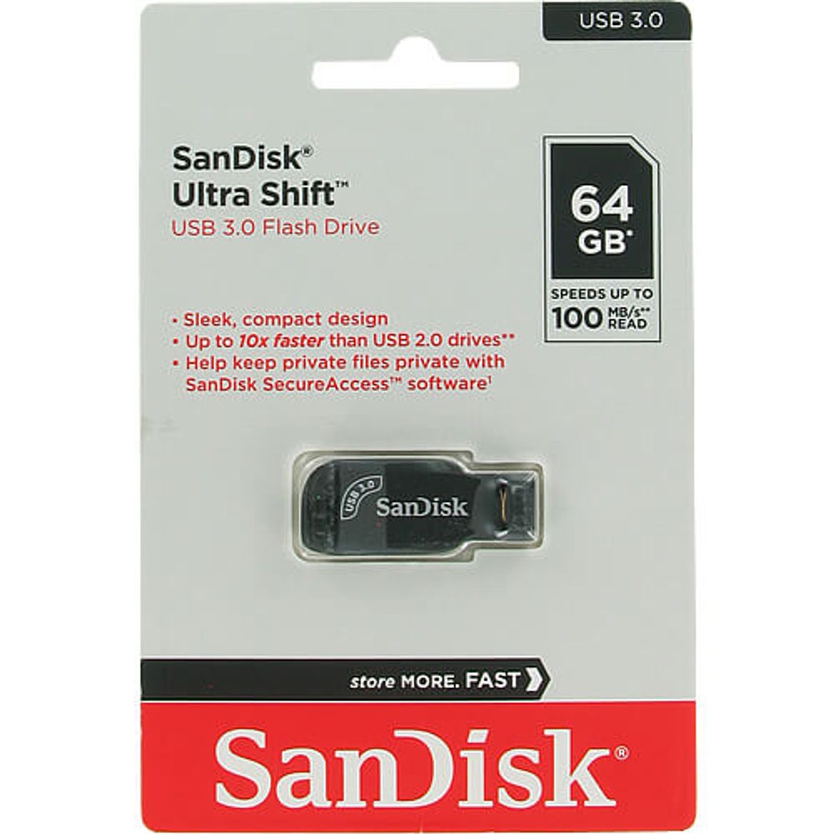 SANDISK - Memoria Flash USB SanDisk Ultra Shift, 64GB, USB 3.0