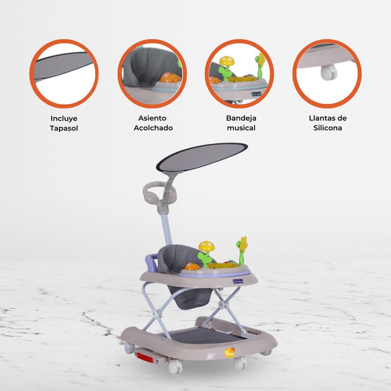 BAMBINO - Andador Mecedora 4 en 1 «BAMBINO X5» khaki