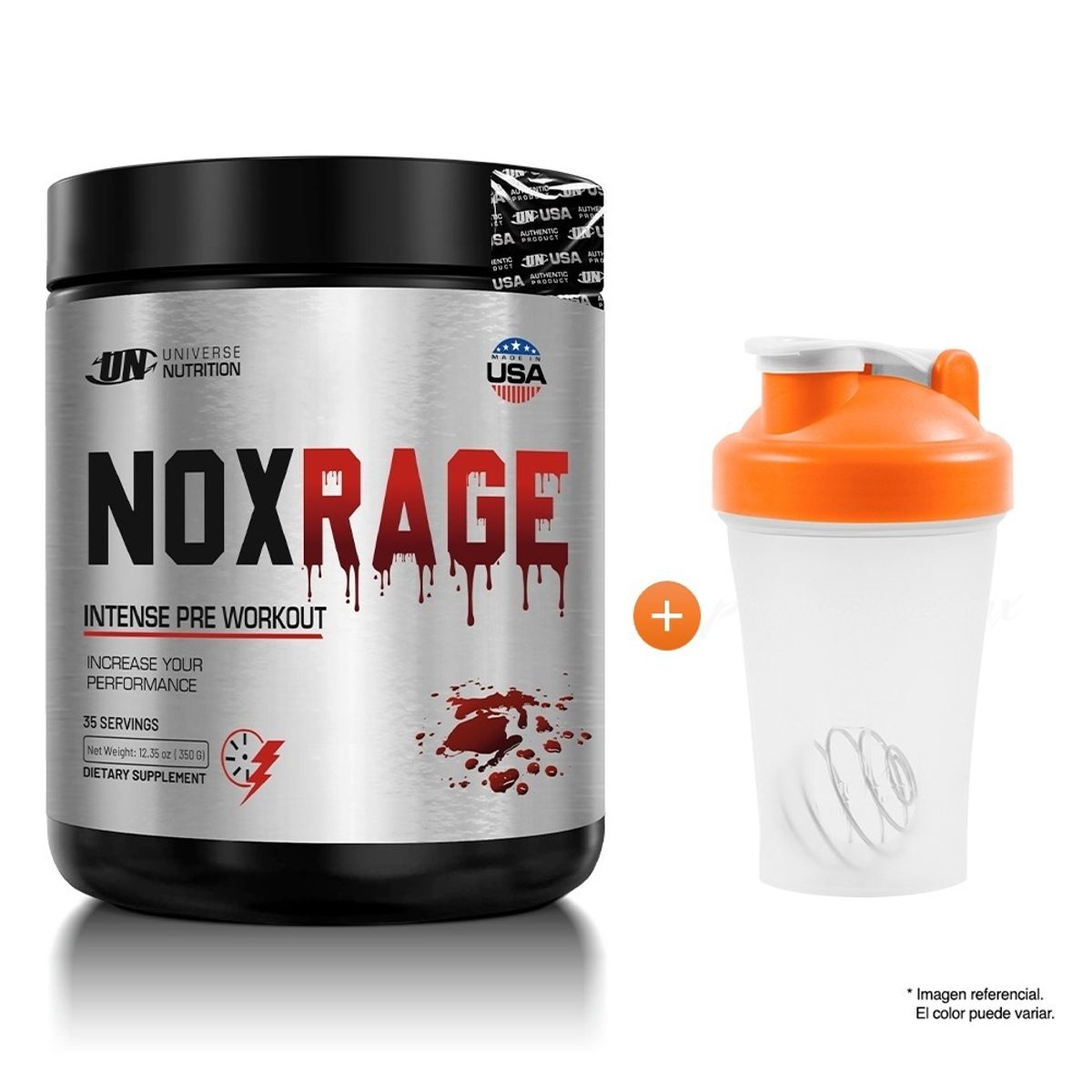 UNIVERSE NUTRITION - NOX RAGE 350 GRAMOS UNIVERSE NUTRITION CITRUS PUNCH