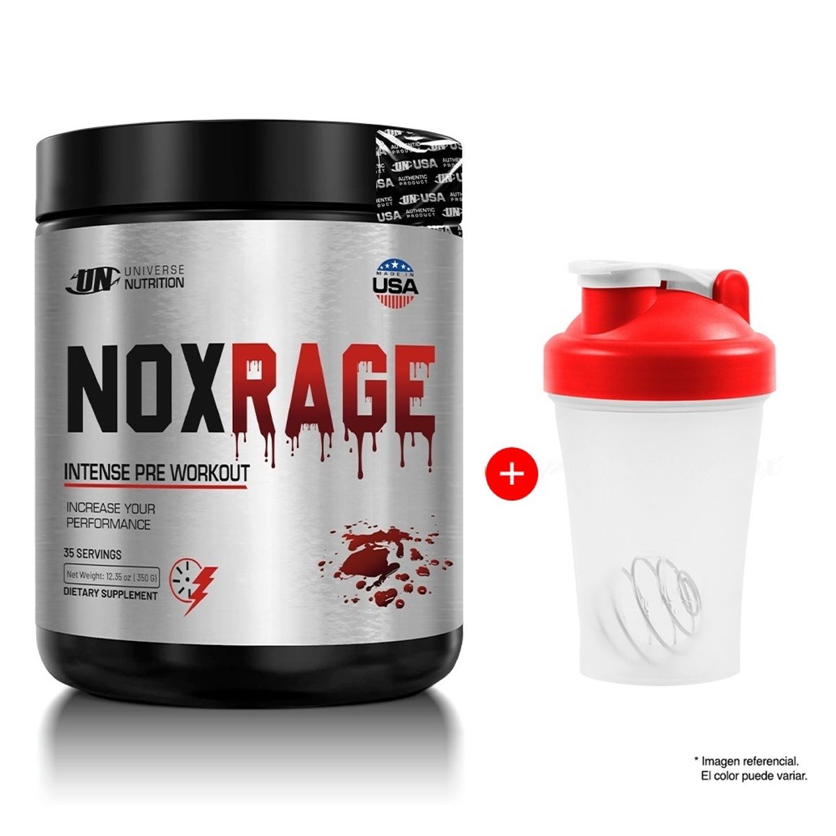 UNIVERSE NUTRITION - NOX RAGE 350 GRAMOS PRE-ENTRENO CITRUS PUNCH