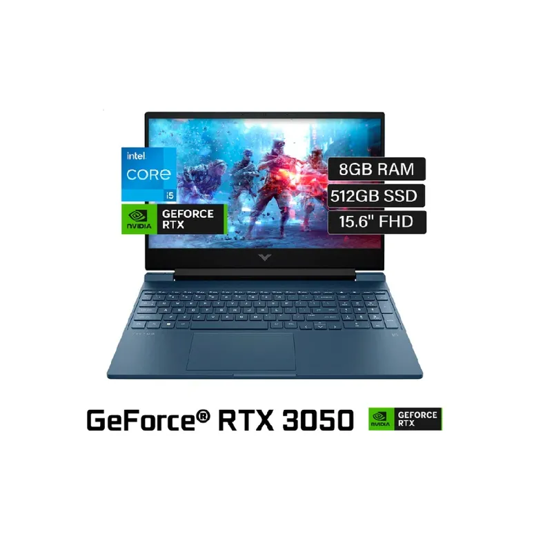 HP - HP GAMING VICTUS 15-FA0021LA  INTEL COREI5-12450H 8GB 512GB SSS 4GB RTX 3050 15.6" FHD 144HZ WIN 11