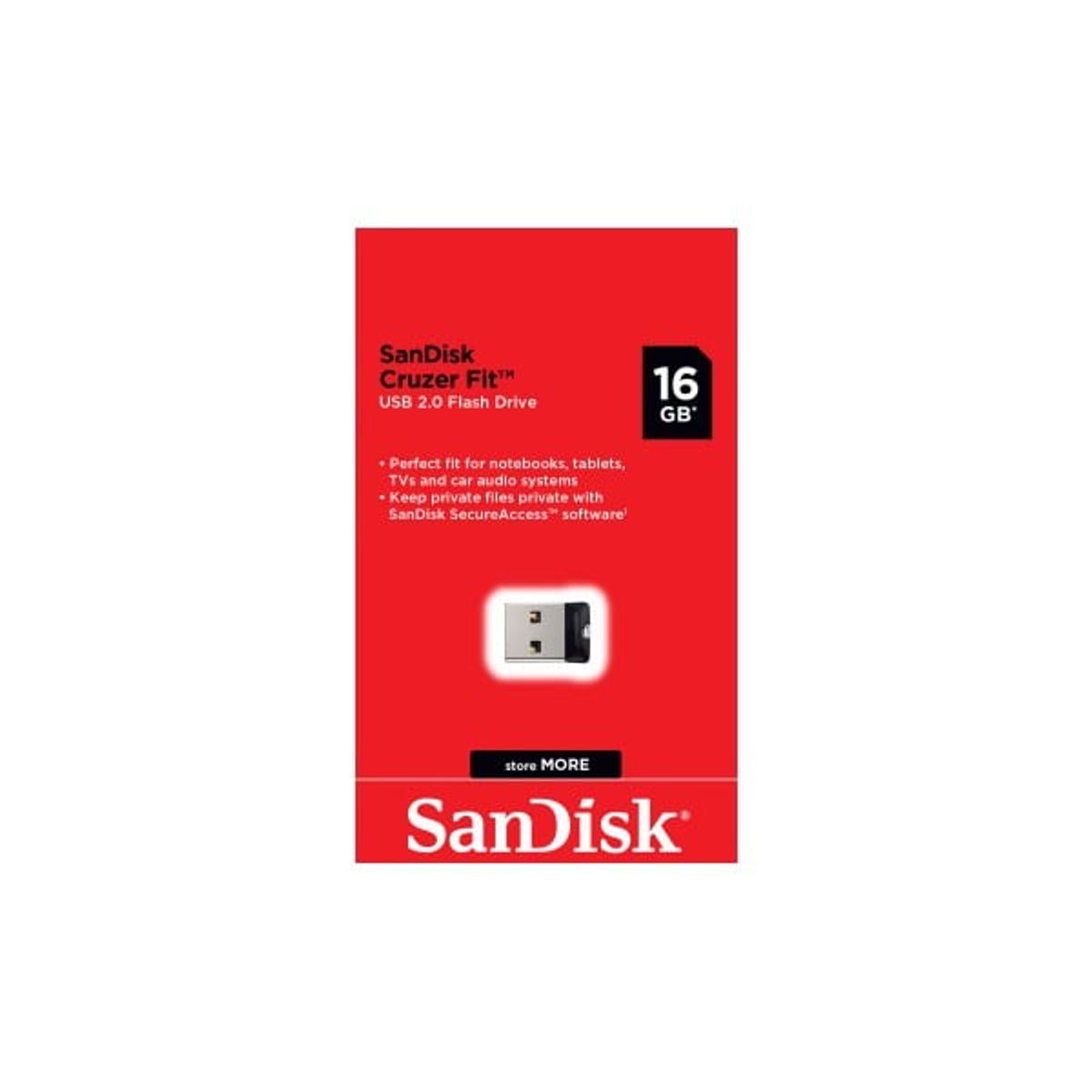 SANDISK - Memoria Flash USB SanDisk Cruzer Fit, 16GB, USB 2.0
