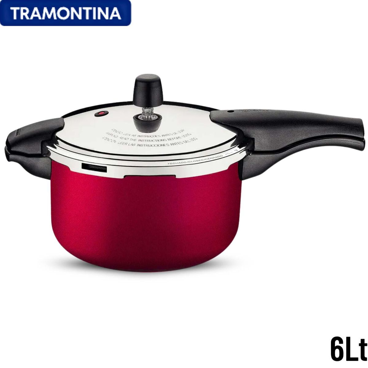 TRAMONTINA - Olla a Presión 24 cm x6Lt Vancouver Rojo- Tramontina