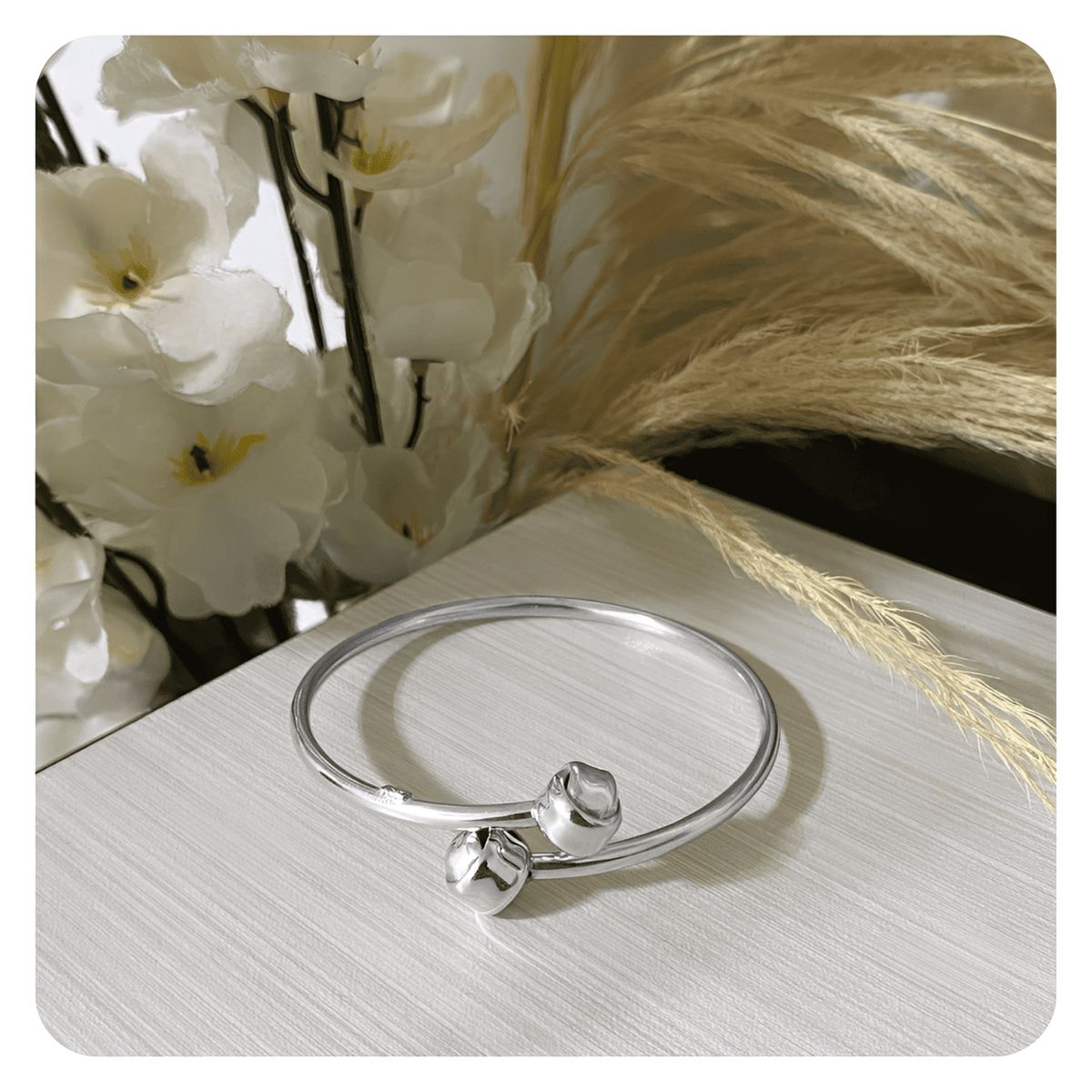 GENERICO - Pulsera Puñera Cascabel Regalo Mamá Novia Plata 950