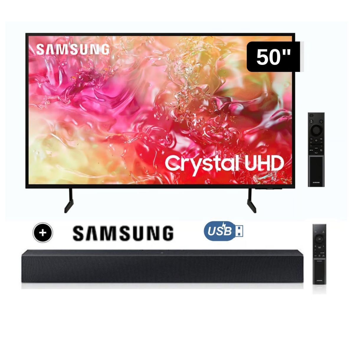 SAMSUNG - Televisor Samsung LED 50 Crystal UHD 4K 50DU7000 Tizen OS Smart TV + Soundbar HW C400