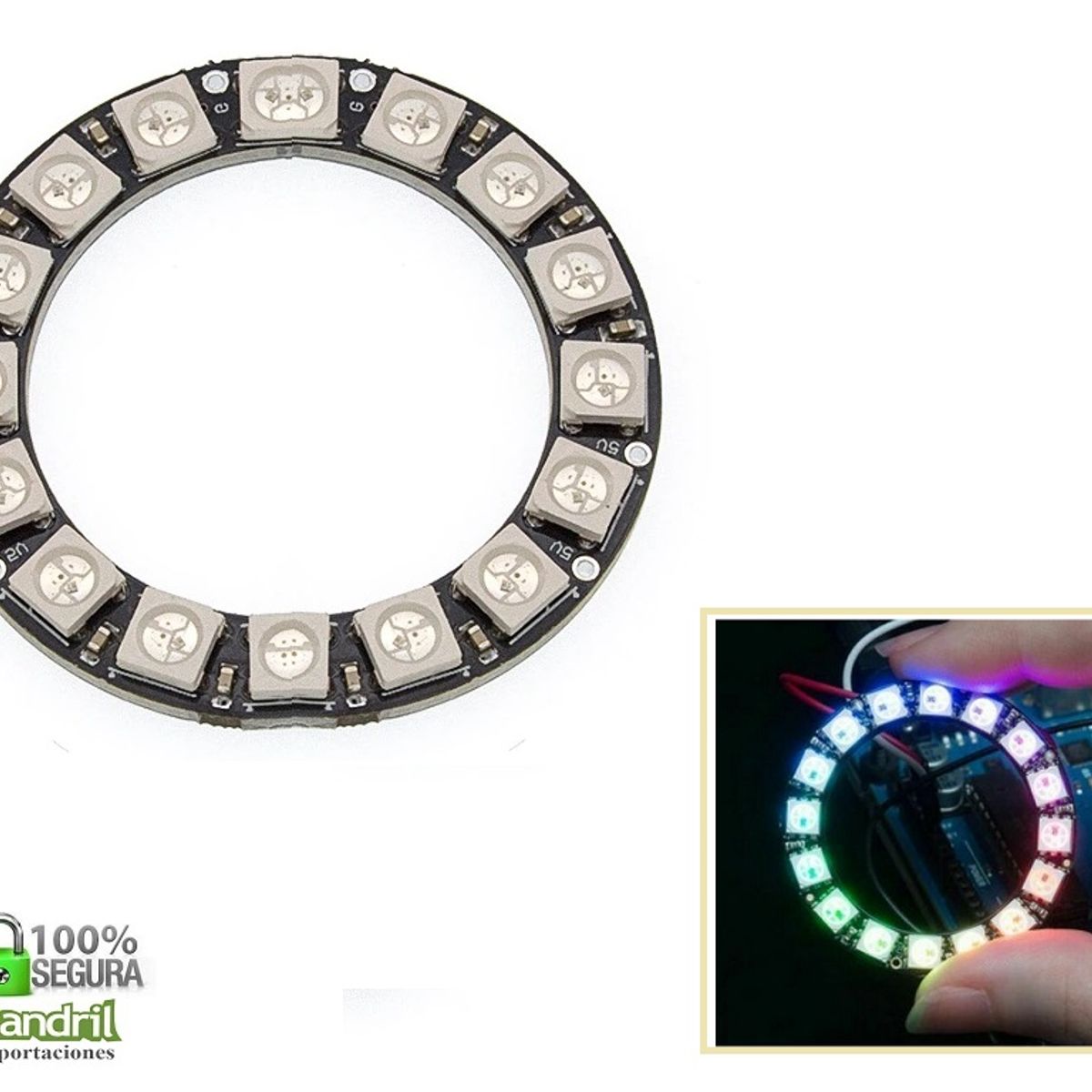 GENERICO - Anillo Led Ws2812b 5050 Rgb 16 Bit Para Raspberry Placa Diy