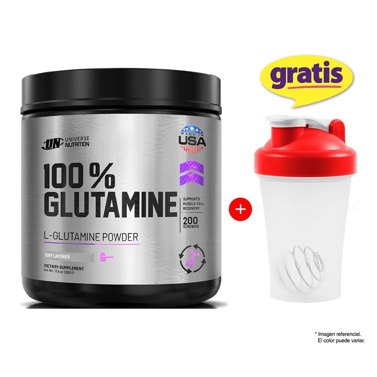 Universe Nutrition - Glutamine UN Nutrition L-Glutamina 500 gramos