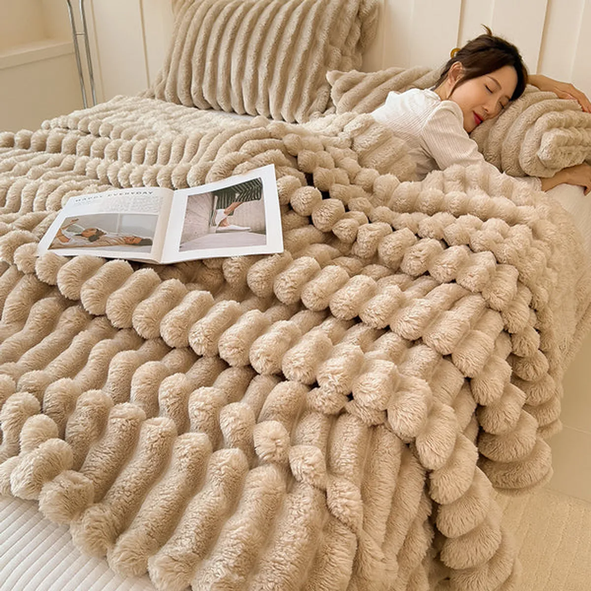 PIA COPELLO STORE - Manta de Felpa a Rayas