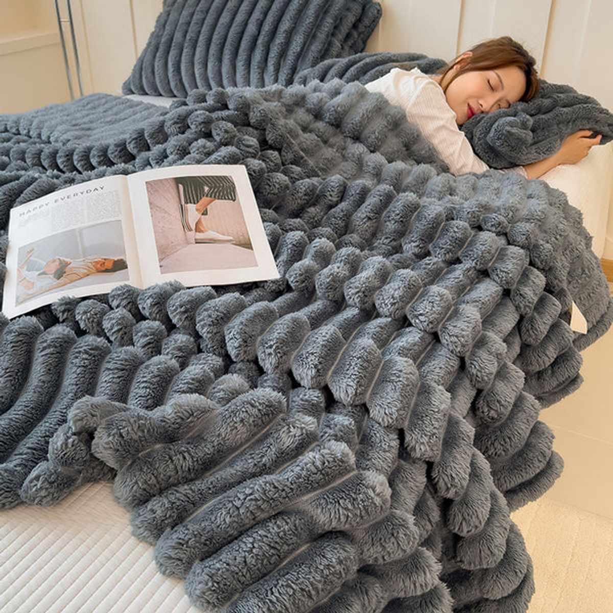 PIA COPELLO STORE - Manta de Felpa a Rayas