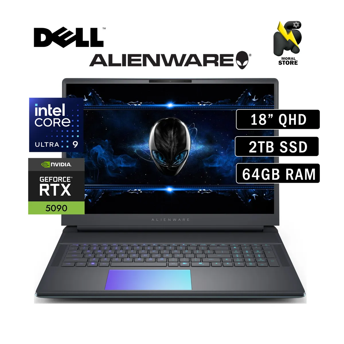 DELL - DELL ALIENWARE 18 AREA 51 / INTEL CORE ULTRA 9 -275HX / DISCO 2TB SSD /64 GB RAM/ RTX 5090 /18"QHD