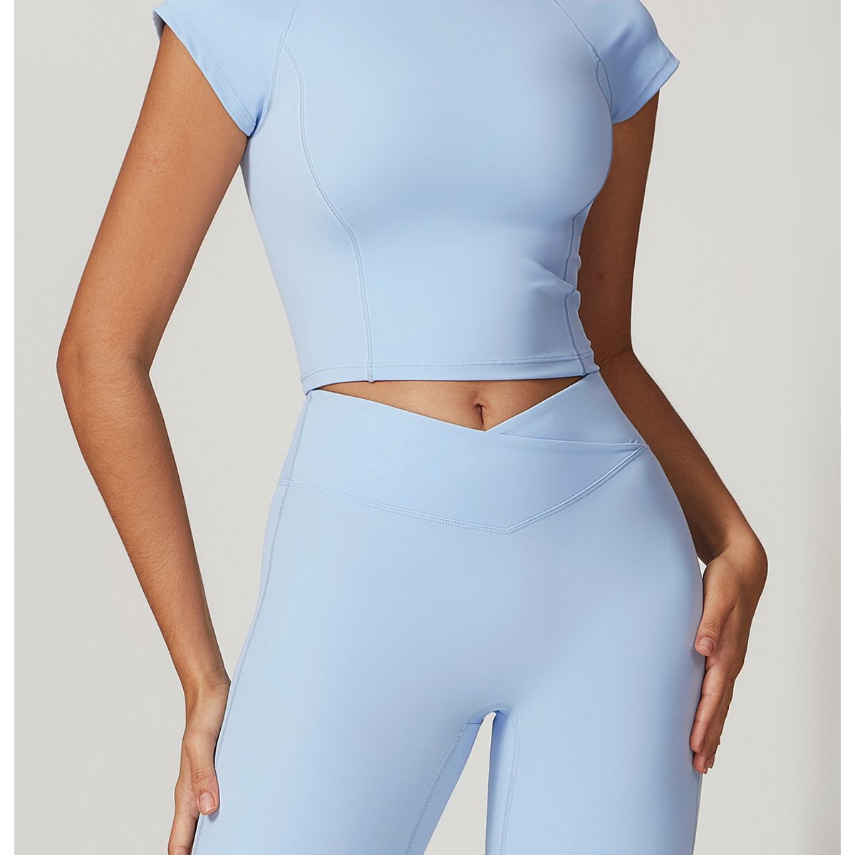 TIOZONEY - Camiseta deportiva de manga corta para mujer-Azul