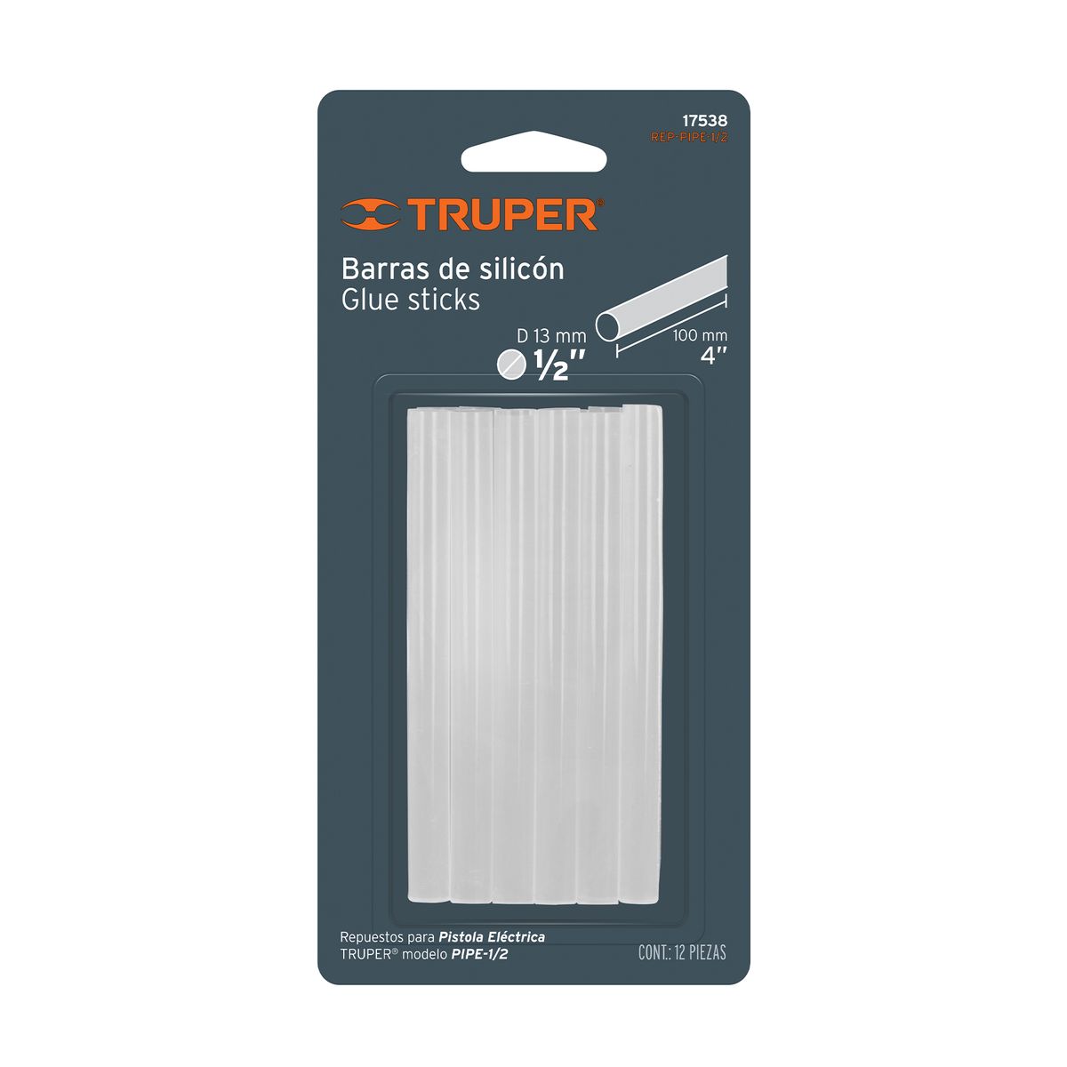 TRUPER - Barra de Silicona 12 Unidades Truper 17538