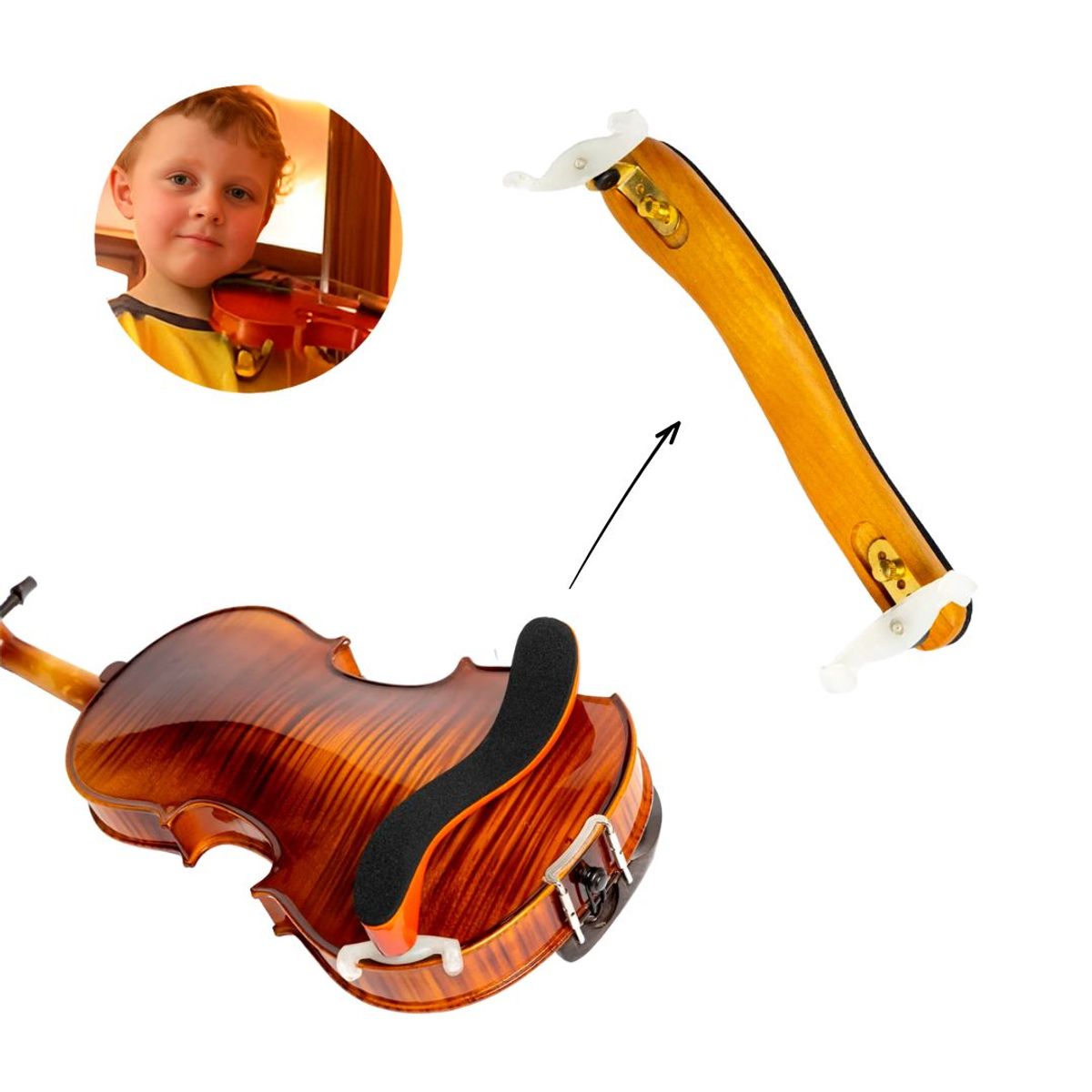 GENERICO - Soporte de Hombro para Violín 3-4 y 4-4 Ergonómico y Ajustable