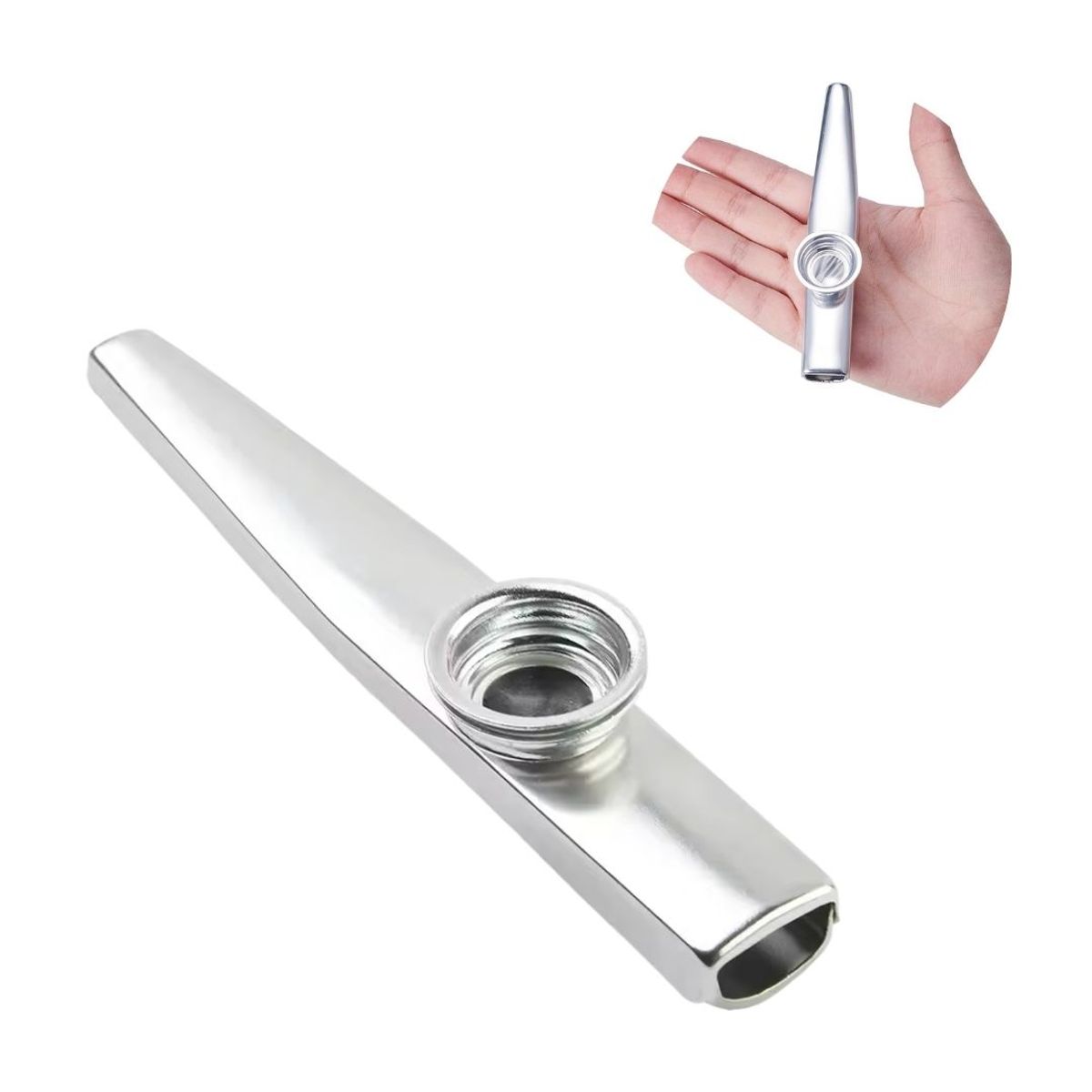 GENERICO - Kazoo Musical Metálico Portátil - Plateado