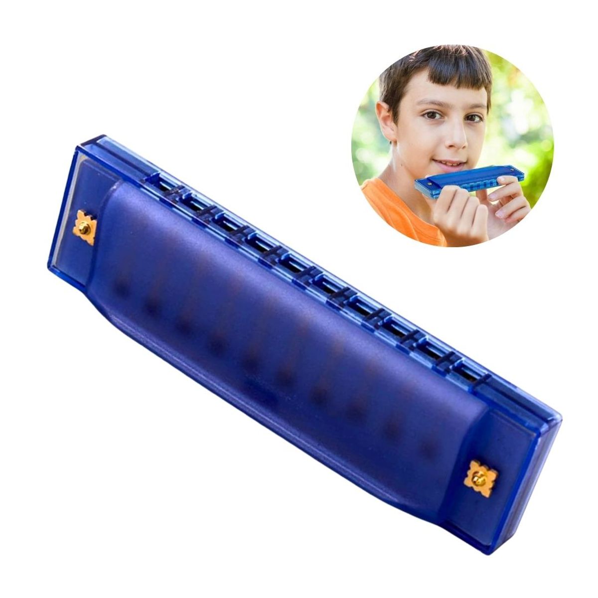 GENERICO - Armónica Infantil de Plástico - Azul