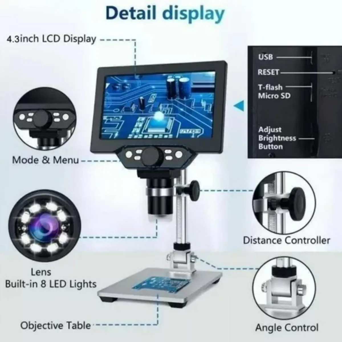 U BUY - Microscopio Electrónico Académico Con 72in Pantalla Lcd Hd