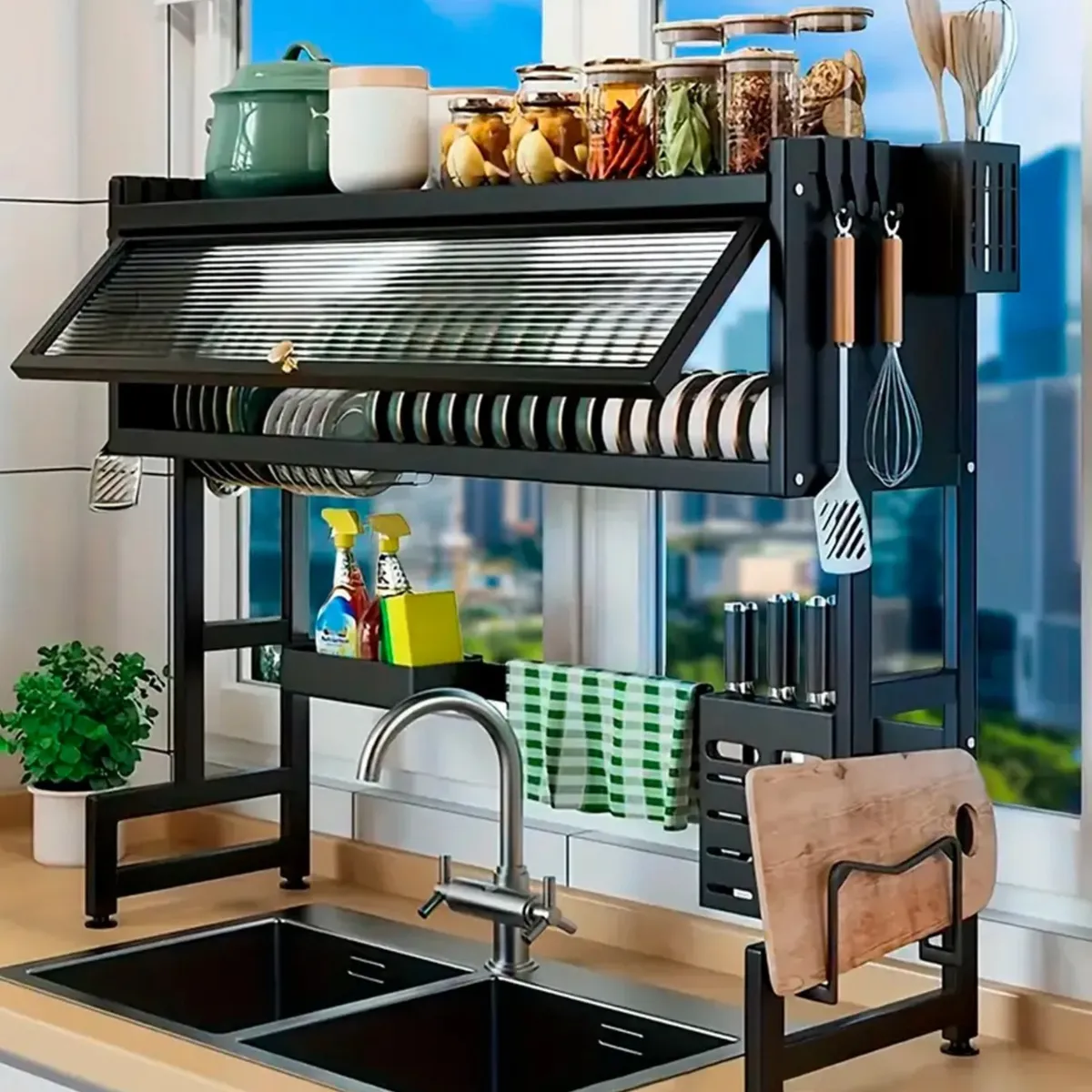 GENERICO - ESCURRIDOR DE PLATOS DE 85 CM 2 NIVELES