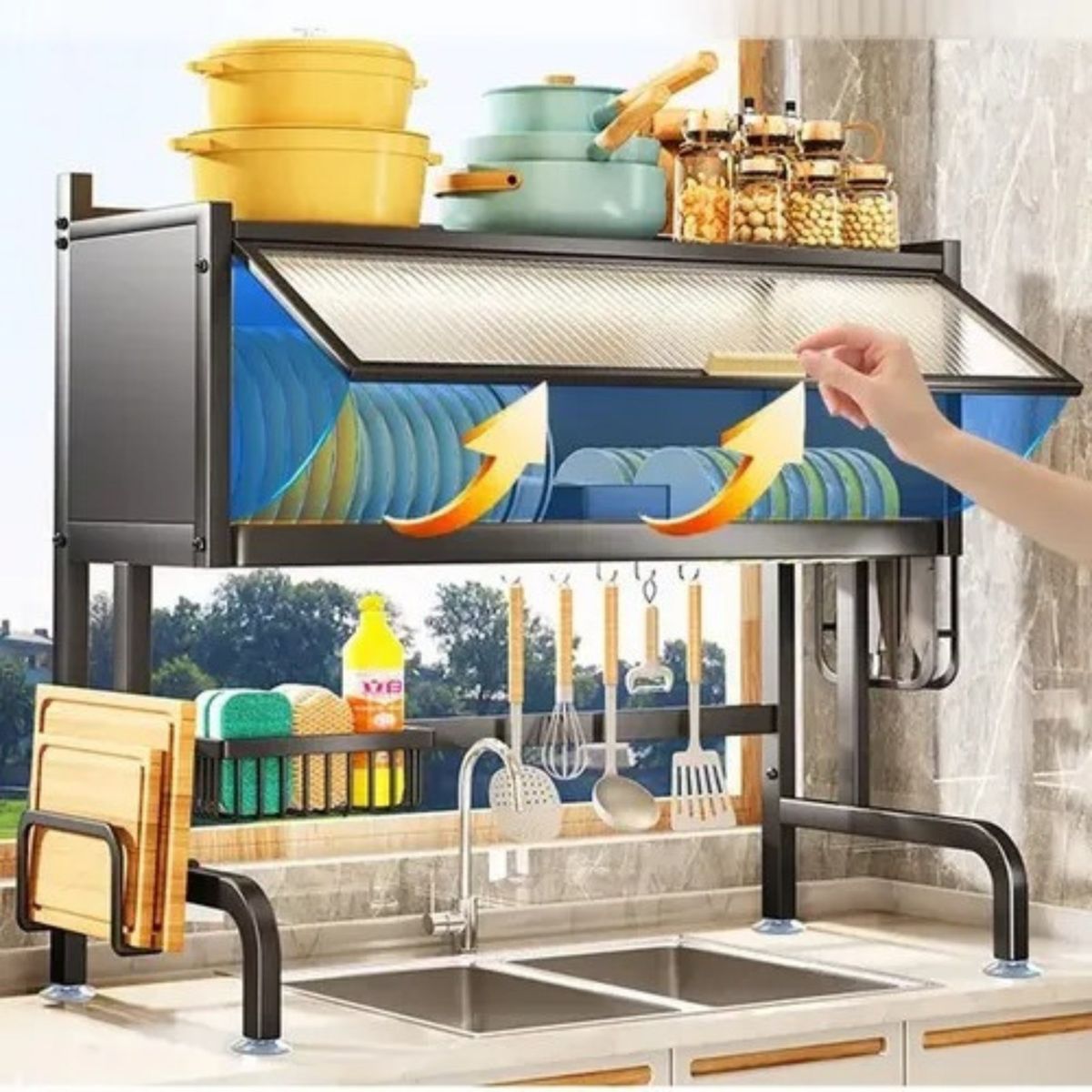 GENERICO - ESCURRIDOR DE PLATOS DE 85 CM 2 NIVELES