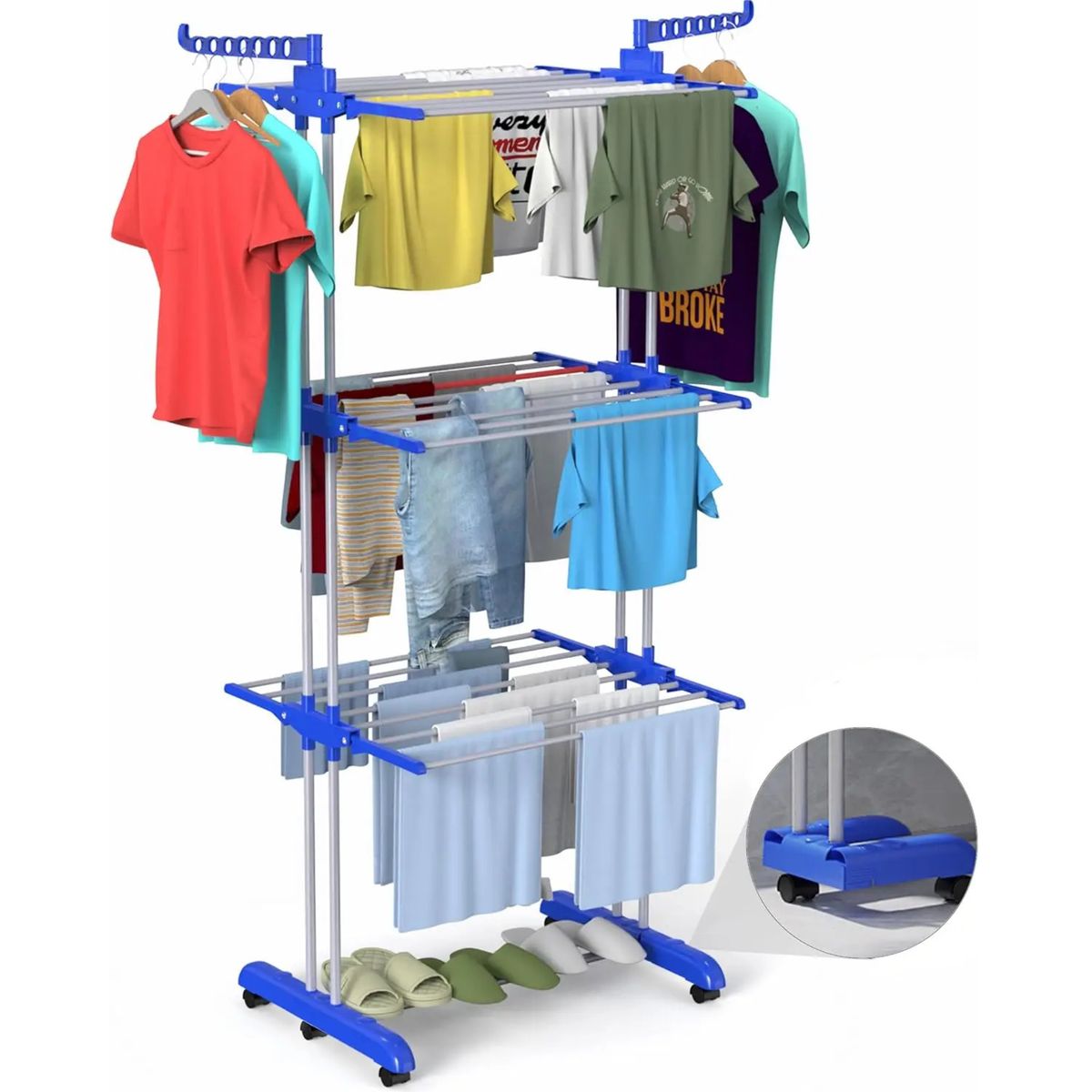 GENERICO - Colgador de Ropa Tendedero Organizador Plegable 4 Niveles