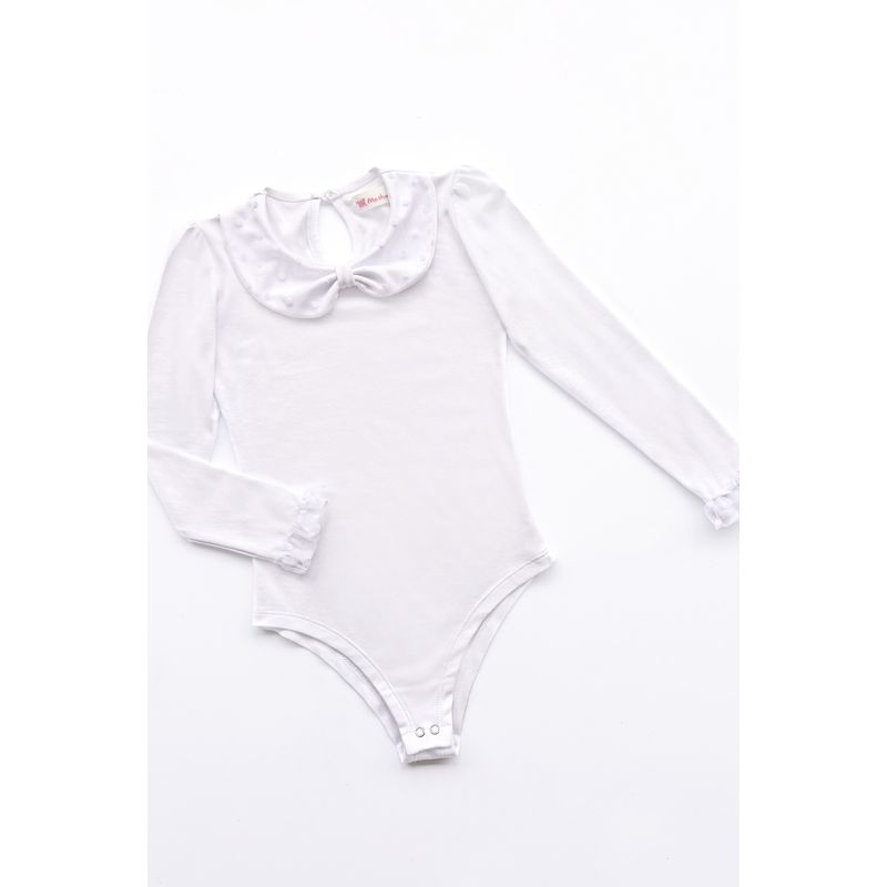 KIDS MASHMELO - BODY PARA NIÑA CON TULL BORDADO EN CUELLO BB Y PUÑOS KIDS MASHMELO