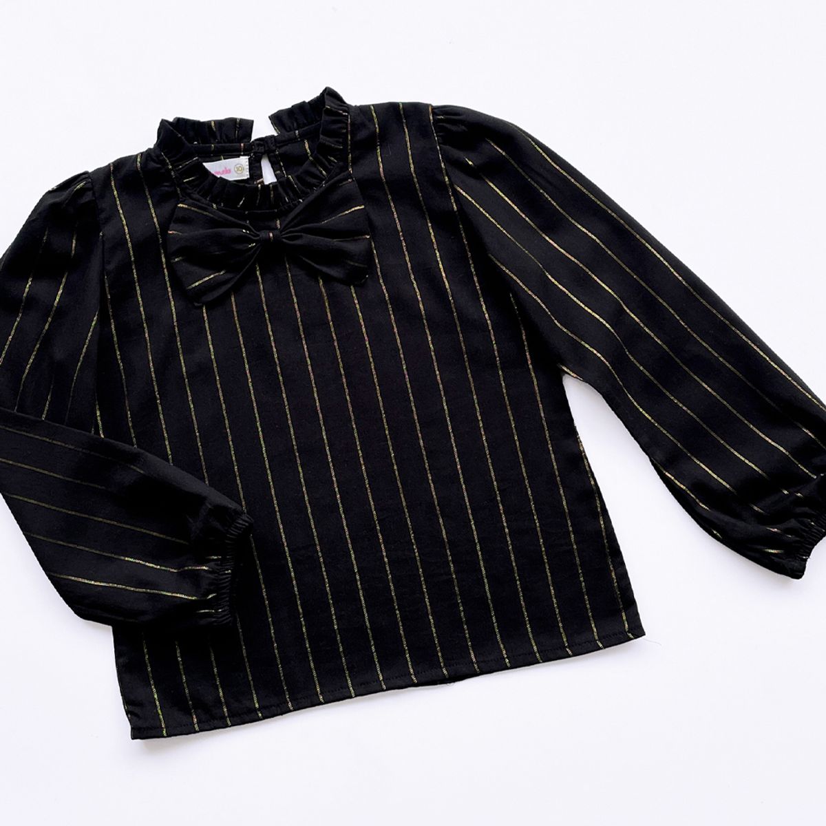 KIDS MASHMELO - BLUSA PARA NIÑA RAYON LUREX RECOGIDA EN CUELLO Y LAZO KIDS MASHMELO