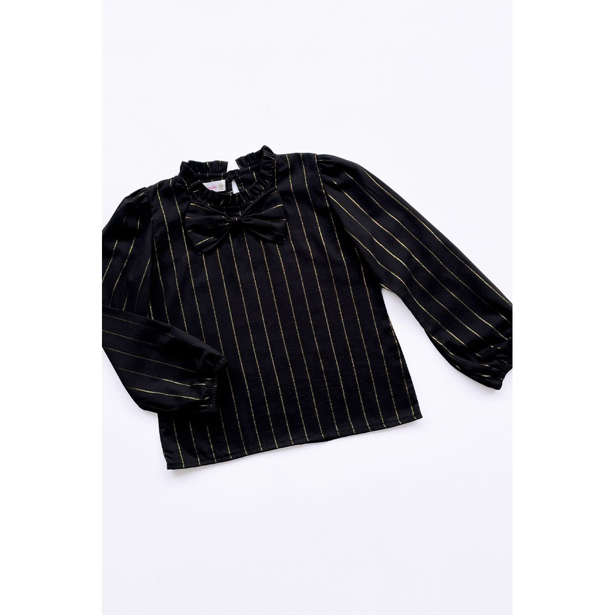 KIDS MASHMELO - BLUSA PARA NIÑA RAYON LUREX RECOGIDA EN CUELLO Y LAZO KIDS MASHMELO